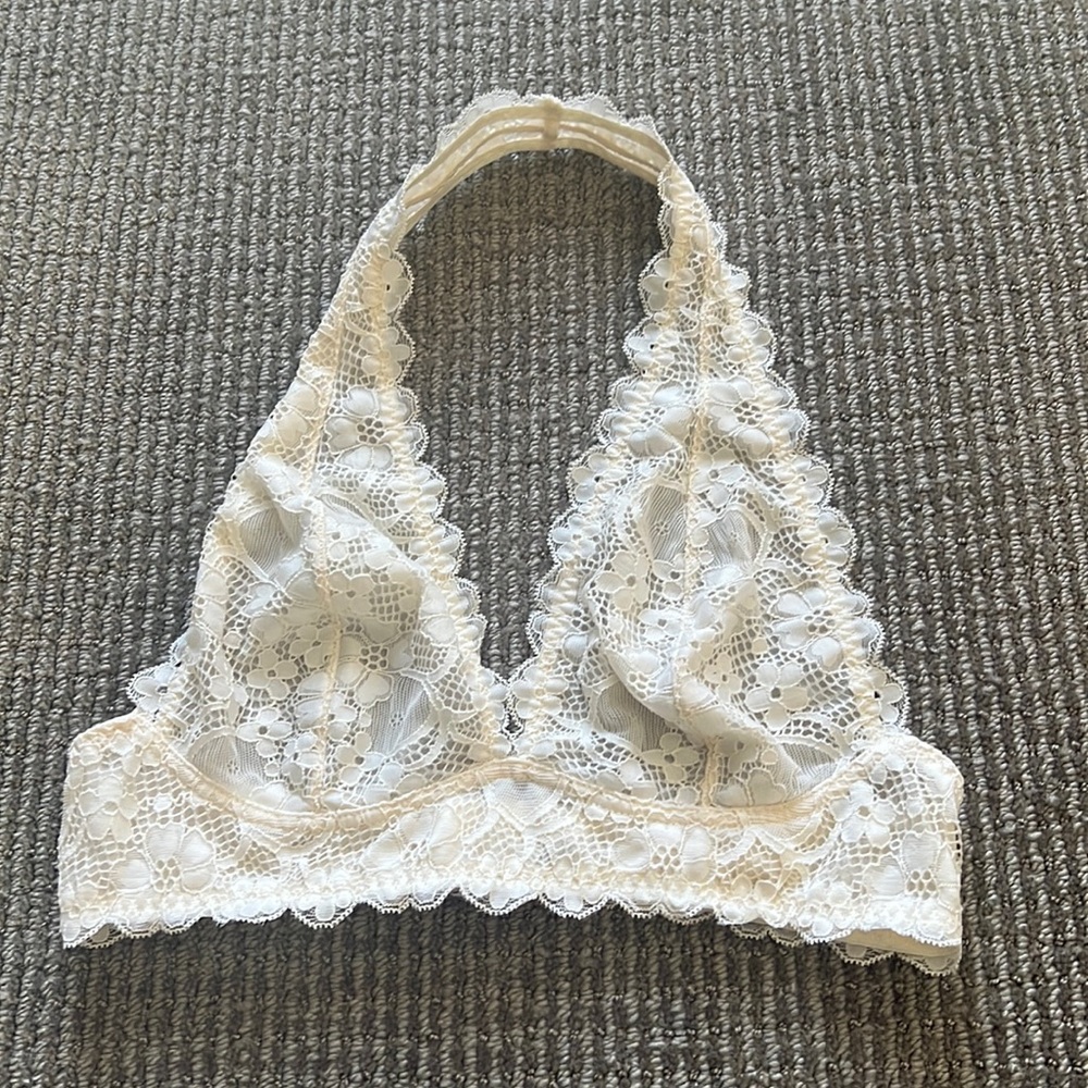 Free People Galloon Lace Halter Bralette | White | S